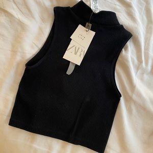 Zara  high neck cropped top